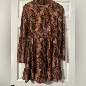Lily Rose Brown Floral Long Sleeve Dress